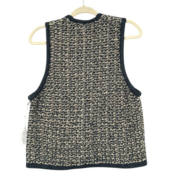 Baldanza Country Meadow Gray Sleeveless Pocket Button Closure Pattern Vest Small - Picture 2 of 7